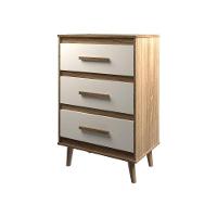 Cômoda Maya 3 Gavetas Com Puxadores E Pés Retro Design Moderno Quarto Savana Mobília Decor - 3