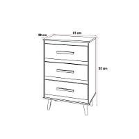 Cômoda Maya 3 Gavetas Com Puxadores E Pés Retro Design Moderno Quarto Savana Mobília Decor - 6