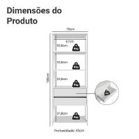 Guarda-roupa Closet Modulado 2 Gavetas 4 Prateleiras 70cm Valencia Madesa Branco - 3