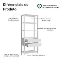 Guarda-roupa Closet Modulado 2 Gavetas 4 Prateleiras 70cm Valencia Madesa Branco