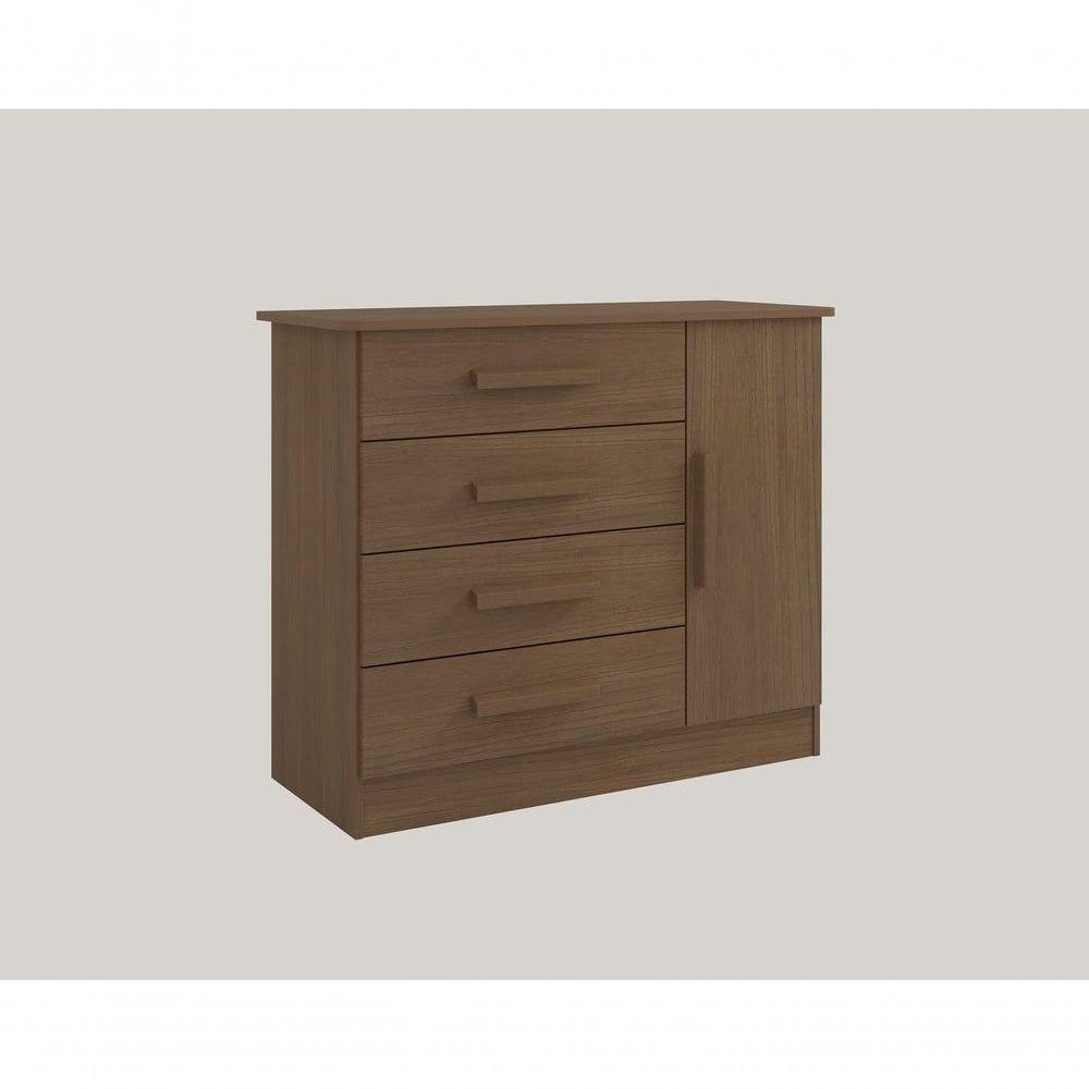Cômoda Firenze 4 Gavetas 1 Porta C/sapateira - D Doro Castanho - 1