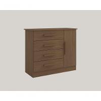 Cômoda Firenze 4 Gavetas 1 Porta C/sapateira - D Doro Castanho - 1