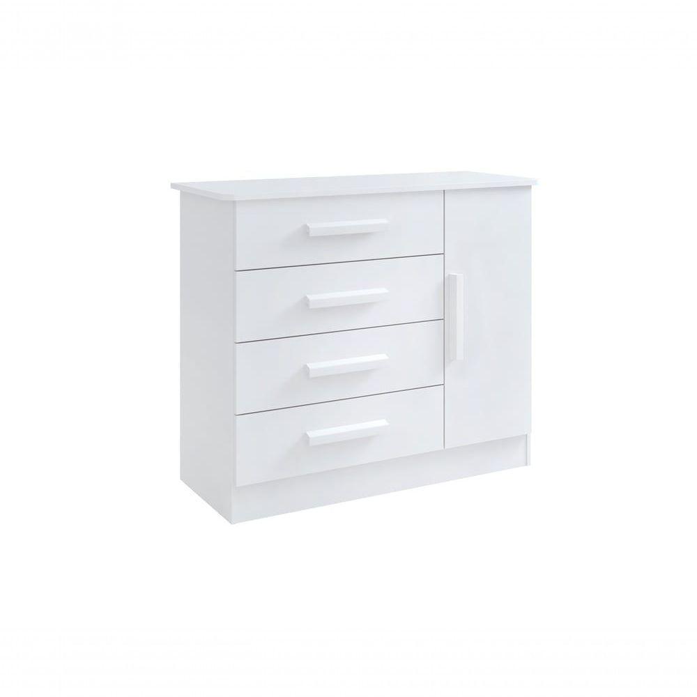 Cômoda Firenze 4 Gavetas 1 Porta C/sapateira - D Doro Branco - 1