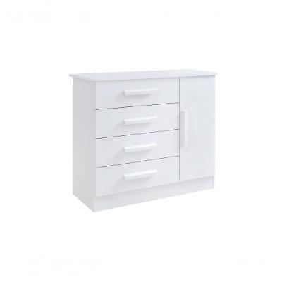 Cômoda Firenze 4 Gavetas 1 Porta C/sapateira - D Doro Branco
