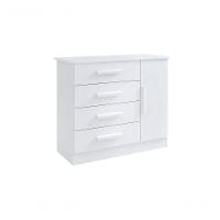 Cômoda Firenze 4 Gavetas 1 Porta C/sapateira - D Doro Branco - 1