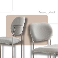 Conjunto Com 2 Cadeiras Metal Marchezine Moderna Mobilia Luna Prata