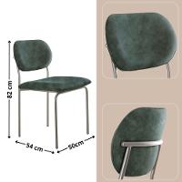 Conjunto Com 2 Cadeiras Metal Marchezine Moderna Mobilia Jade Prata - 3