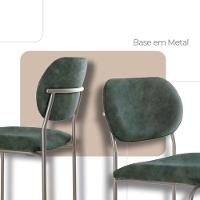 Conjunto Com 2 Cadeiras Metal Marchezine Moderna Mobilia Jade Prata