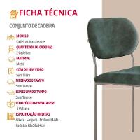 Conjunto Com 2 Cadeiras Metal Marchezine Moderna Mobilia Jade Prata - 5