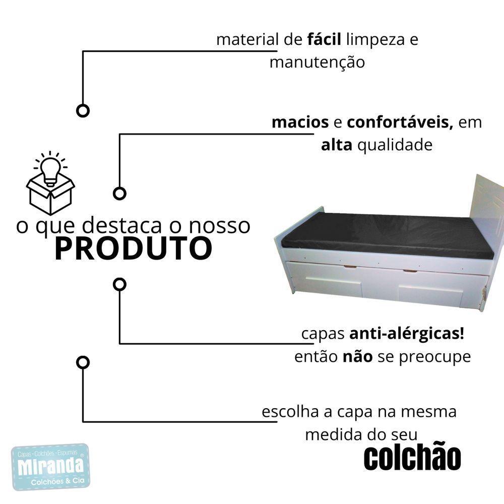 Capa Impermeável Para Colchão Casal Feita Em Napa Hospitalar 138x188x28cm - Cinza - 4