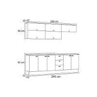 Cozinha Completa Americana 11pçs ( 5 Aéreos 3 Balcões 3 Tampos 1 P/ Cooktop ) Cz265 Branco - Henn - 6