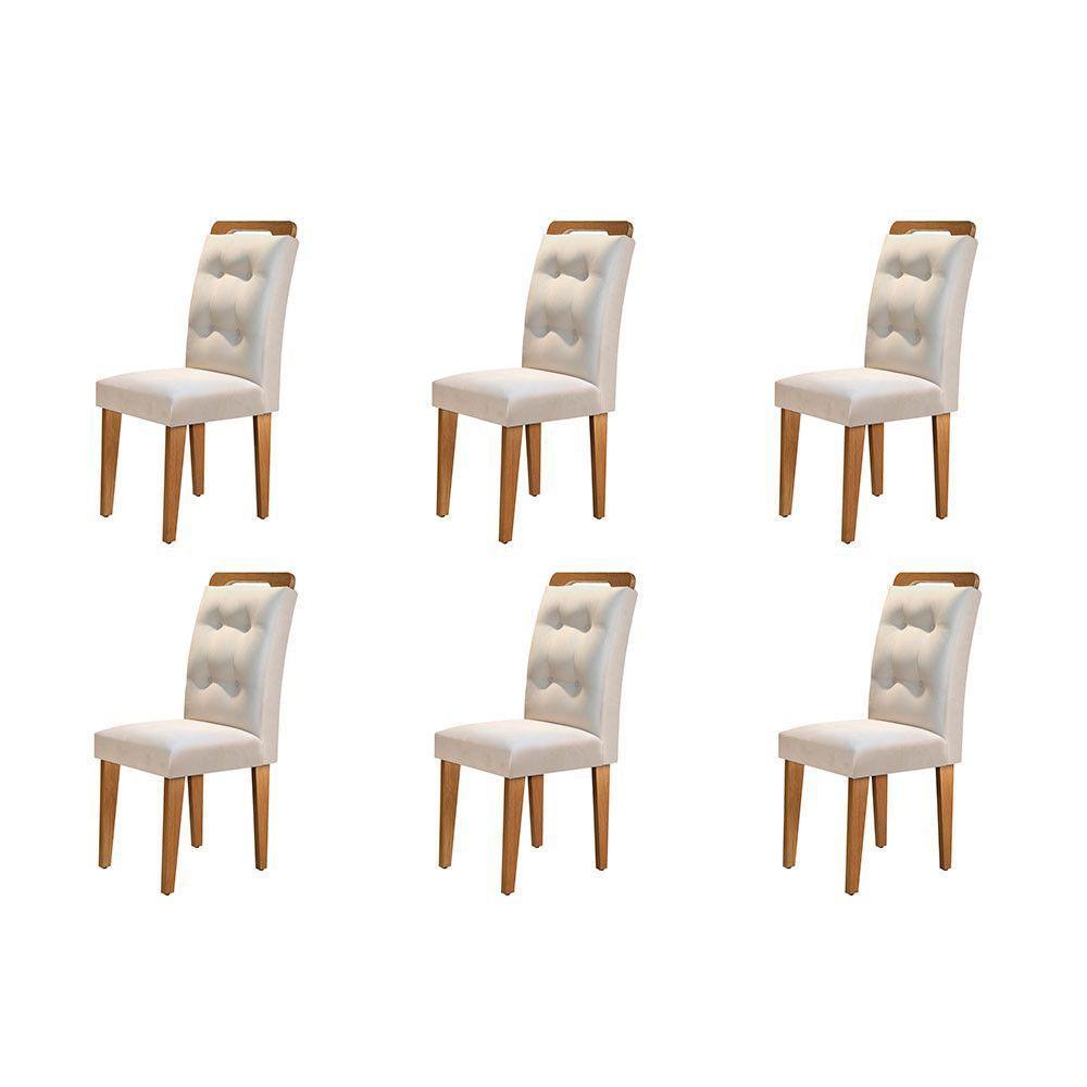 Conjunto Com 6 Cadeiras Para Sala De Jantar Carol Rufato Imbuia/veludo Creme - 2