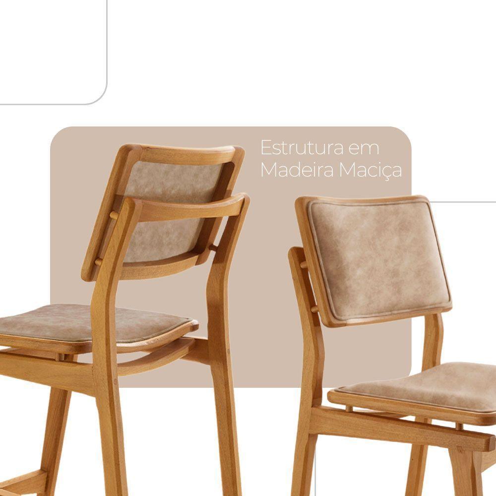 Conjunto Com 2 Banquetas Eva Moderna Milano Imbuia Natural - 3