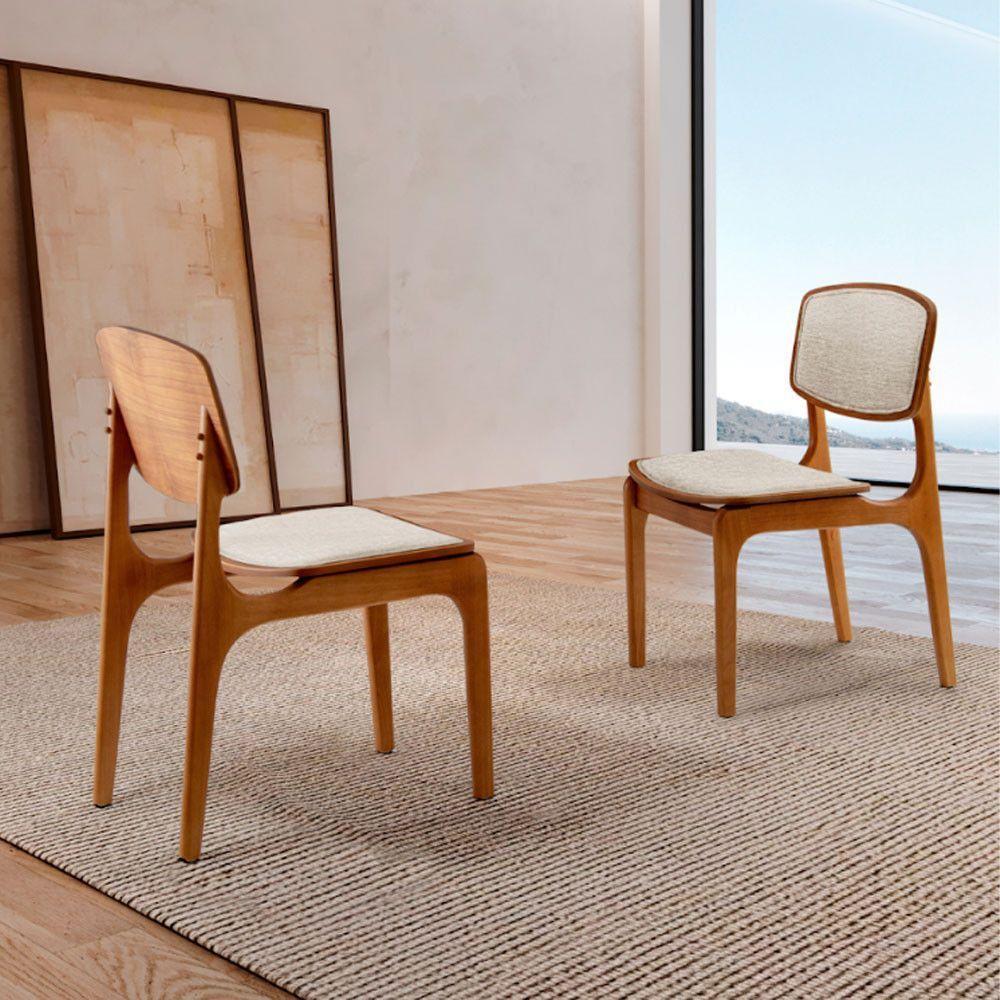 Conjunto Com 2 Cadeiras Malta Moderna Mobília Bouclê 01 Cinamomo Imbuia - 2