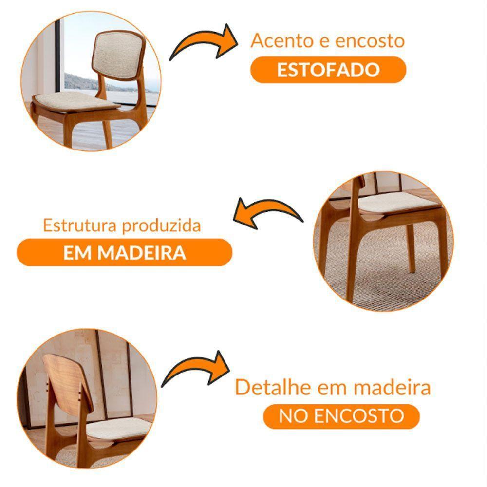 Conjunto Com 2 Cadeiras Malta Moderna Mobília Bouclê 01 Cinamomo Imbuia - 5