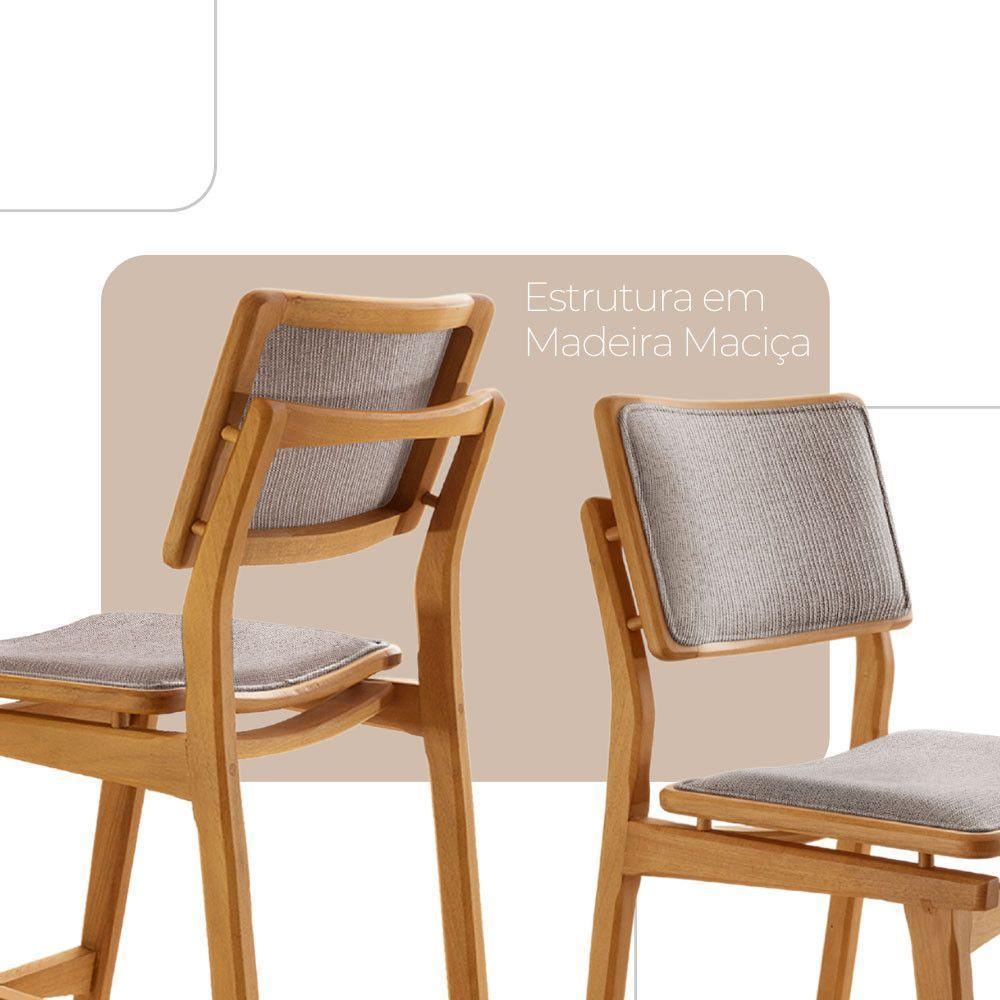 Conjunto Com 2 Banquetas Eva Moderna Brisa Imbuia Natural. - 3