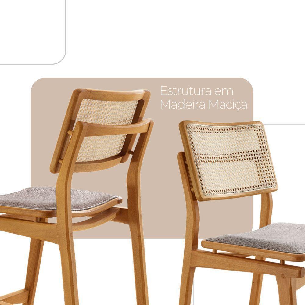 Conjunto Com 2 Banquetas Eva Premium Brisa Imbuia Natural - 3