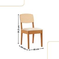 Conjunto Com 2 Cadeiras Mdf Copper Premium Veludo Creme Naturale - 2