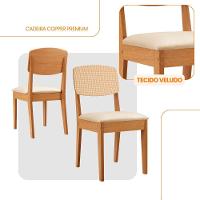 Conjunto Com 2 Cadeiras Mdf Copper Premium Veludo Creme Naturale - 3