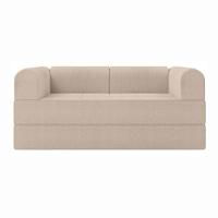 Sofá Na Caixa Modular 2 Lugares Linho Bege Para Sala Bege - 2