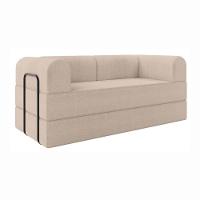 Sofá Na Caixa Modular 2 Lugares Linho Bege Para Sala Bege - 3