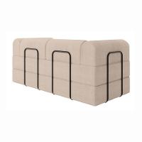 Sofá Na Caixa Modular 2 Lugares Linho Bege Para Sala Bege