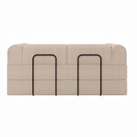 Sofá Na Caixa Modular 2 Lugares Linho Bege Para Sala Bege - 5