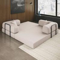 Sofá Na Caixa Modular 2 Lugares Linho Bege Para Sala Bege - 6