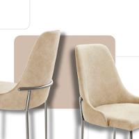 Conjunto Com 2 Cadeiras Metal Vicenza Moderna Mobilia Milano Prata