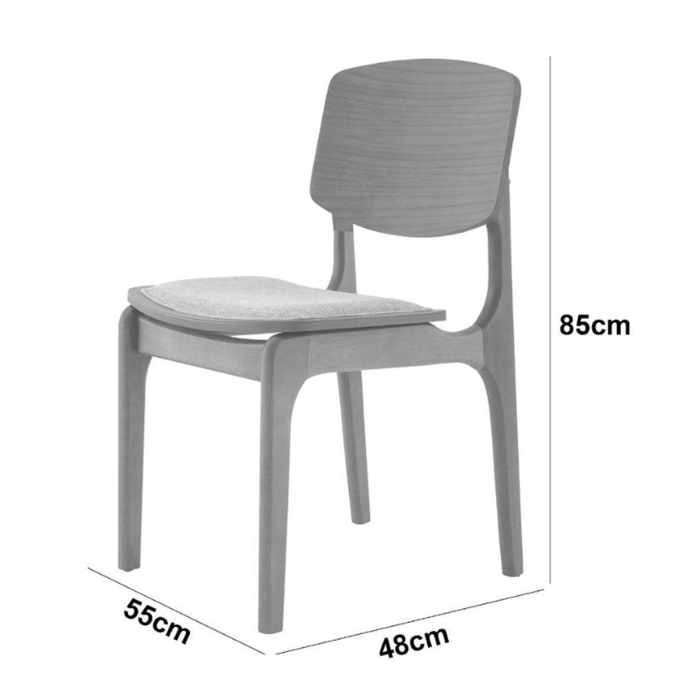 Conjunto Com 2 Cadeiras Malta Gold Moderna Mobília Linho Premium Imbuia Natural - 3