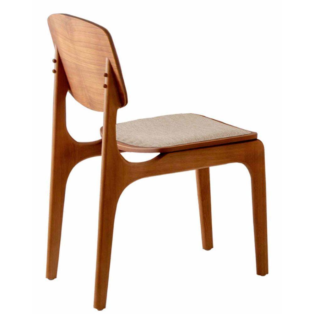 Conjunto Com 2 Cadeiras Malta Gold Moderna Mobília Linho Premium Imbuia Natural - 8