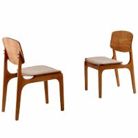 Conjunto Com 2 Cadeiras Malta Gold Moderna Mobília Linho Premium Imbuia Natural - 1