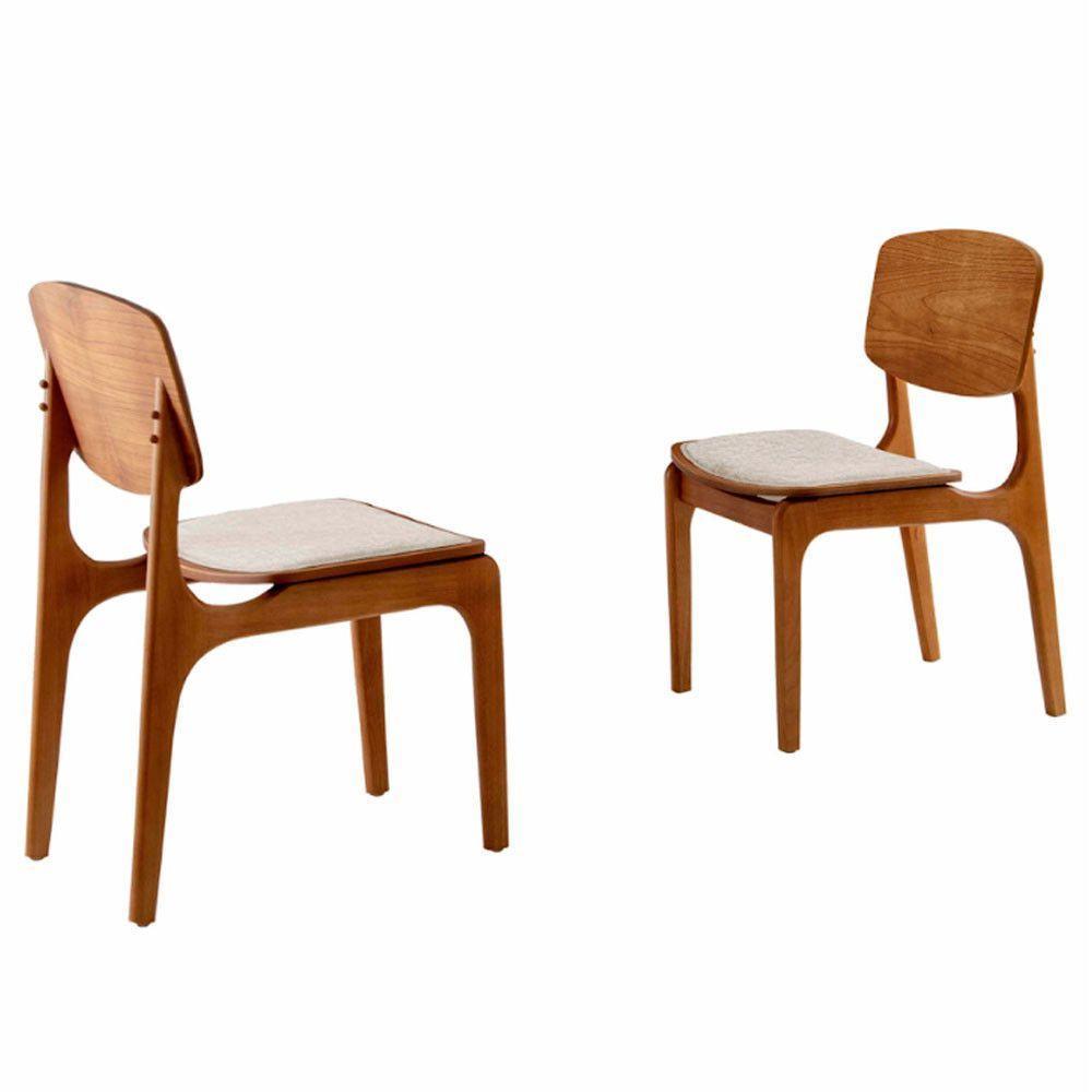 Conjunto Com 2 Cadeiras Malta Gold Moderna Mobília Bouclê 01 Cinamomo Imbuia - 1