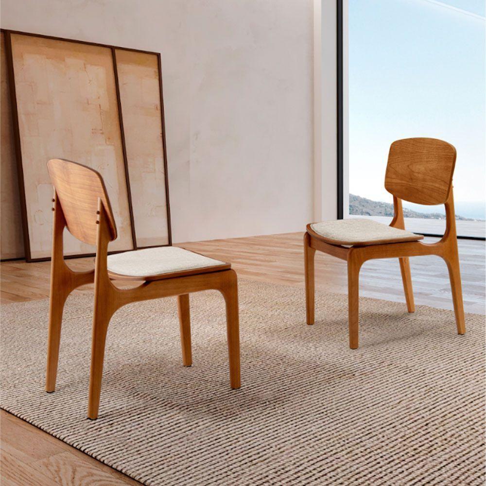 Conjunto Com 2 Cadeiras Malta Gold Moderna Mobília Bouclê 01 Cinamomo Imbuia - 2