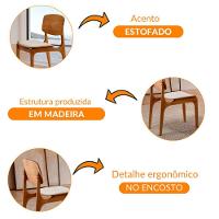Conjunto Com 2 Cadeiras Malta Gold Moderna Mobília Bouclê 01 Cinamomo Imbuia - 5