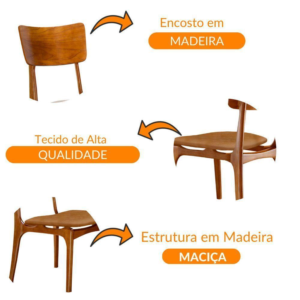 Conjunto 2 Cadeiras De Madeira Viena Gold Star Caramelo Imbuia - 4