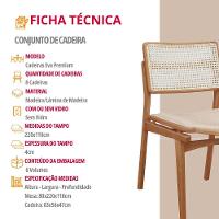 Conjunto Com 2 Cadeiras Madeira Eva Premium Linho Off Imbuia Natural - 4