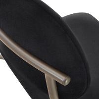 Conjunto Com 2 Cadeiras Metal Marchezine Moderna Mobilia Linho Preto Prata - 6