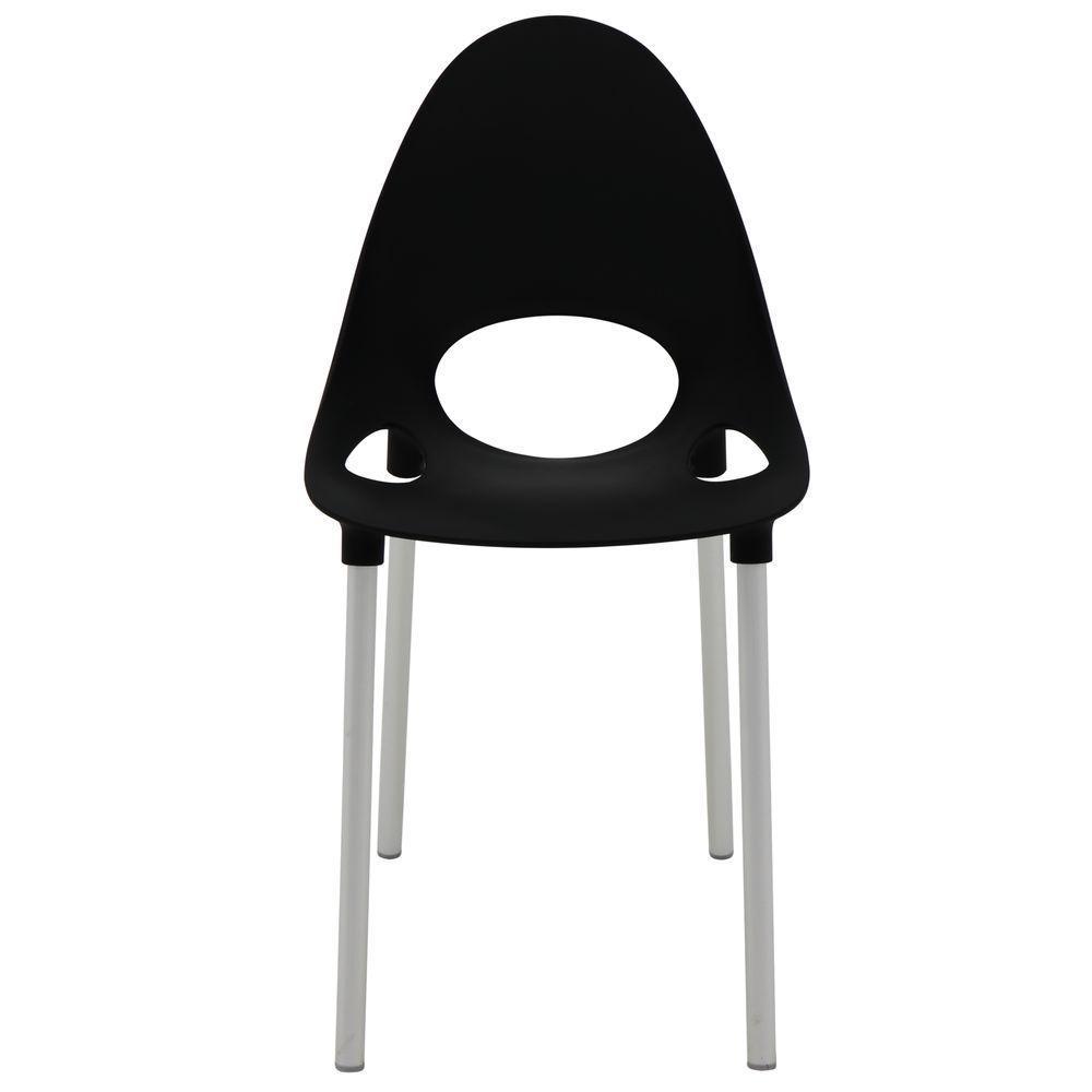 Cadeira Tramontina Elisa Summa Em Polipropileno Preto Com Pernas De Alumínio Anodizado - 7