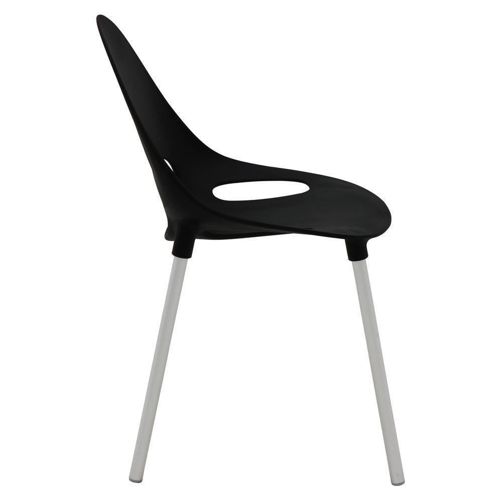 Cadeira Tramontina Elisa Summa Em Polipropileno Preto Com Pernas De Alumínio Anodizado - 8