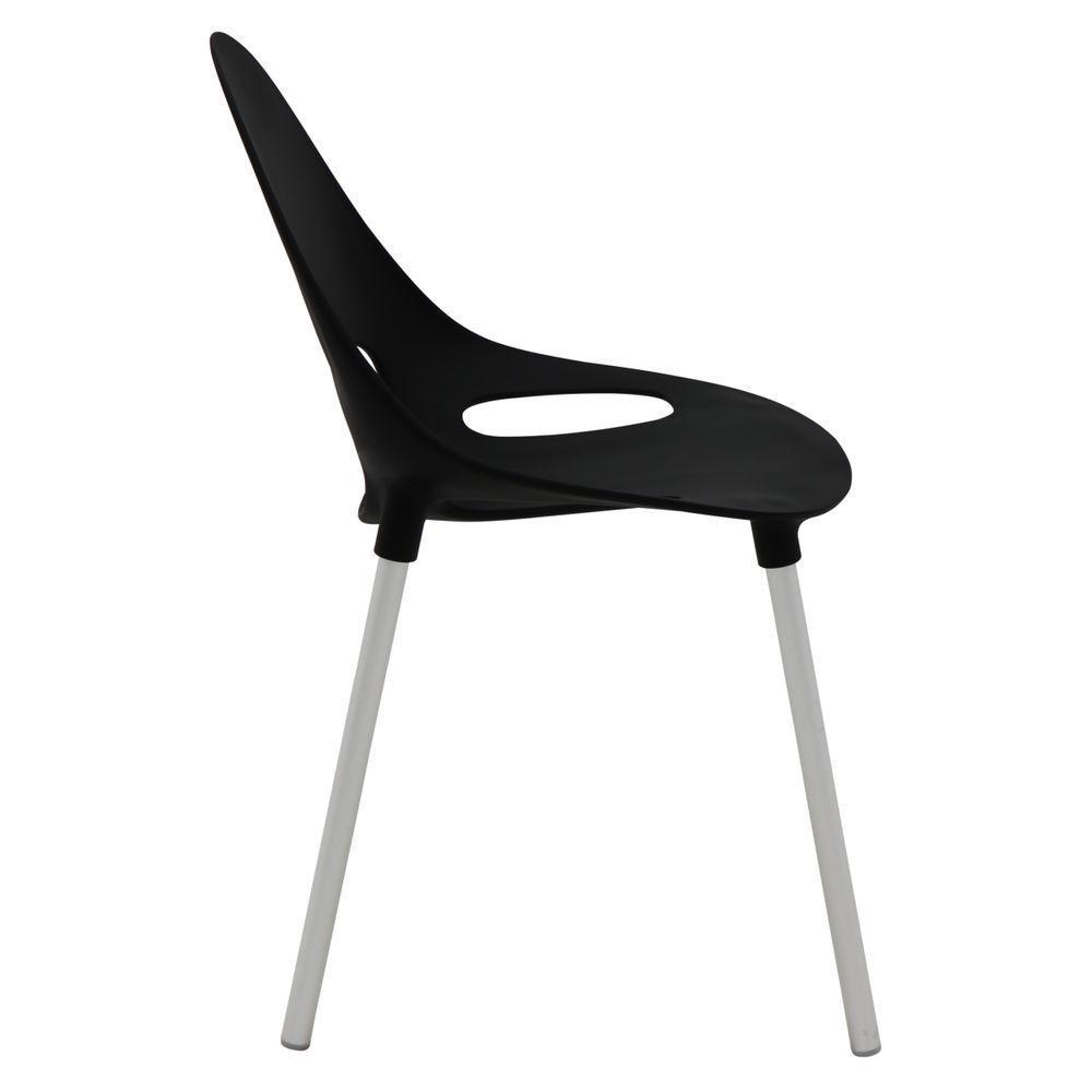 Cadeira Tramontina Elisa Summa Em Polipropileno Preto Com Pernas De Alumínio Anodizado - 9