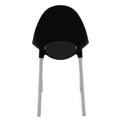 Cadeira Tramontina Elisa Summa Em Polipropileno Preto Com Pernas De Alumínio Anodizado