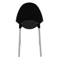 Cadeira Tramontina Elisa Summa Em Polipropileno Preto Com Pernas De Alumínio Anodizado - 1