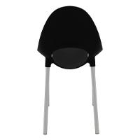 Cadeira Tramontina Elisa Summa Em Polipropileno Preto Com Pernas De Alumínio Anodizado - 2
