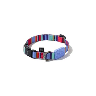 Coleira Ajustável Para Cães Raios E Listras Violeta - P