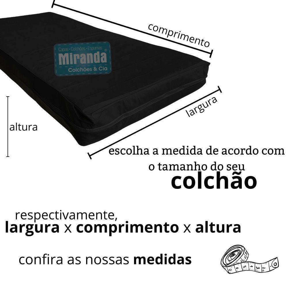 Capa Colchão Solteiro Impermeável Hospitalar Com Zíper - Preta 88x188x14cm - 4