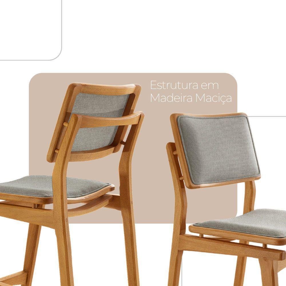 Conjunto Com 2 Banquetas Eva Moderna Luna Imbuia Natural - 3