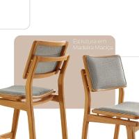 Conjunto Com 2 Banquetas Eva Moderna Luna Imbuia Natural - 3