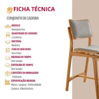 Conjunto Com 2 Banquetas Eva Moderna Luna Imbuia Natural - 5