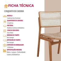 Conjunto Com 2 Cadeiras Madeira Eva Premium Milano Imbuia Natural - 4